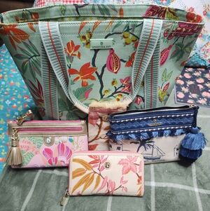 NWT Spartina 449 Tropical Floral Tote and Wallet Set HUGE LOT
